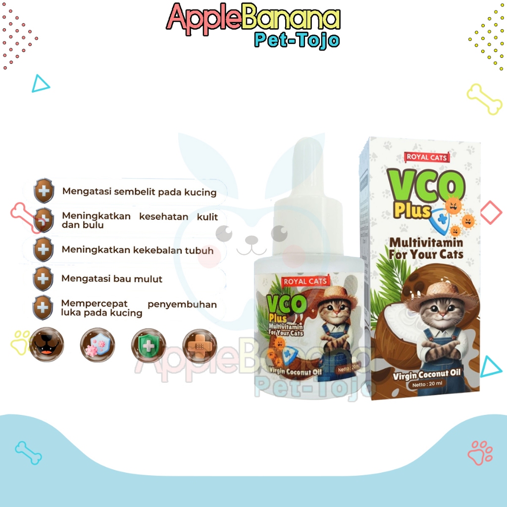 Royal Care Virgin Coconut Oil Kucing Anjing 20ML | Vitamin Hewan VCO Kucing Murni Minyak Kelapa