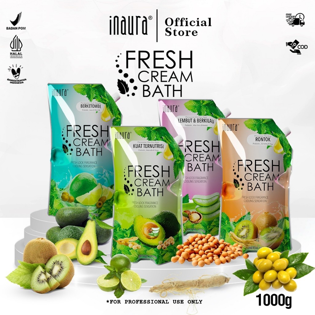 Inaura Fresh Creambath refill1 kg - creambath buah