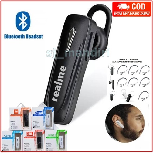 Earphones Bluetooth Realme Branded Handsfree Headset Wireless HF BT