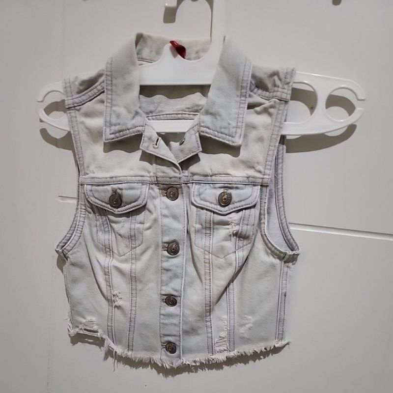 preloved rompi hnm hm denim jeans divided size 32 vest atasan blouse top wanita