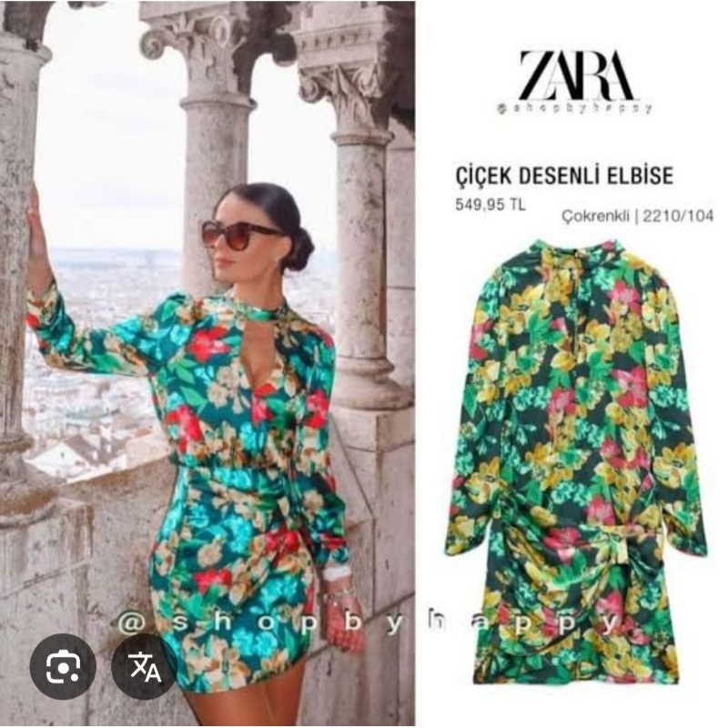 ZARA SATIN DRESS FLOWER