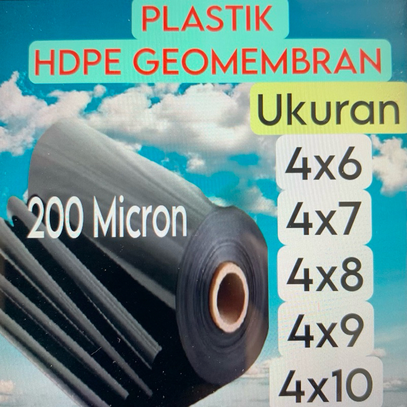 Plastik hdpe geomembran Berbagai ukuran Tebal 200 Micron ( kolam ikan )