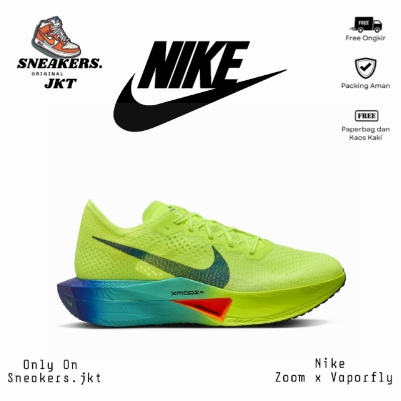 Sepatu Nike Zoom x Vaporfly Next 3% Fast Pack Green Original