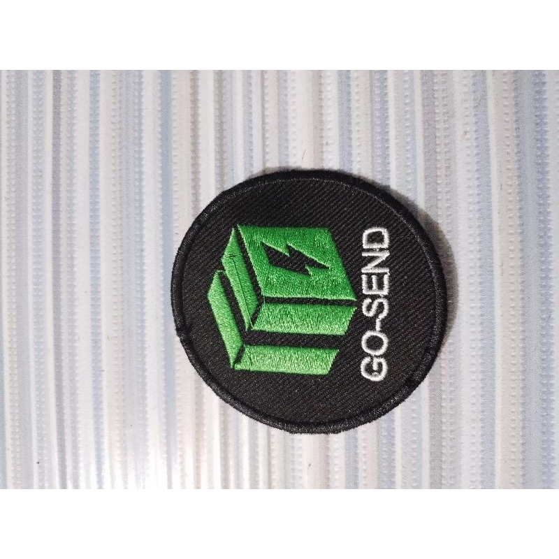 Emblem Logo Bordir Gosend Bulat Logo Ojol Grab Bordir Komputer