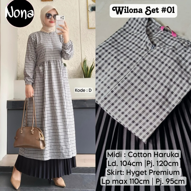 WILONA SET • CINDY SETELAN ANAK CEWEK BY NONA DRESS KATUN JEPANG ORI WOOLPEACH SILKY