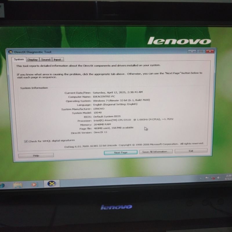 PC All in One Lenovo IdeaCentre Bekas Berkualitas