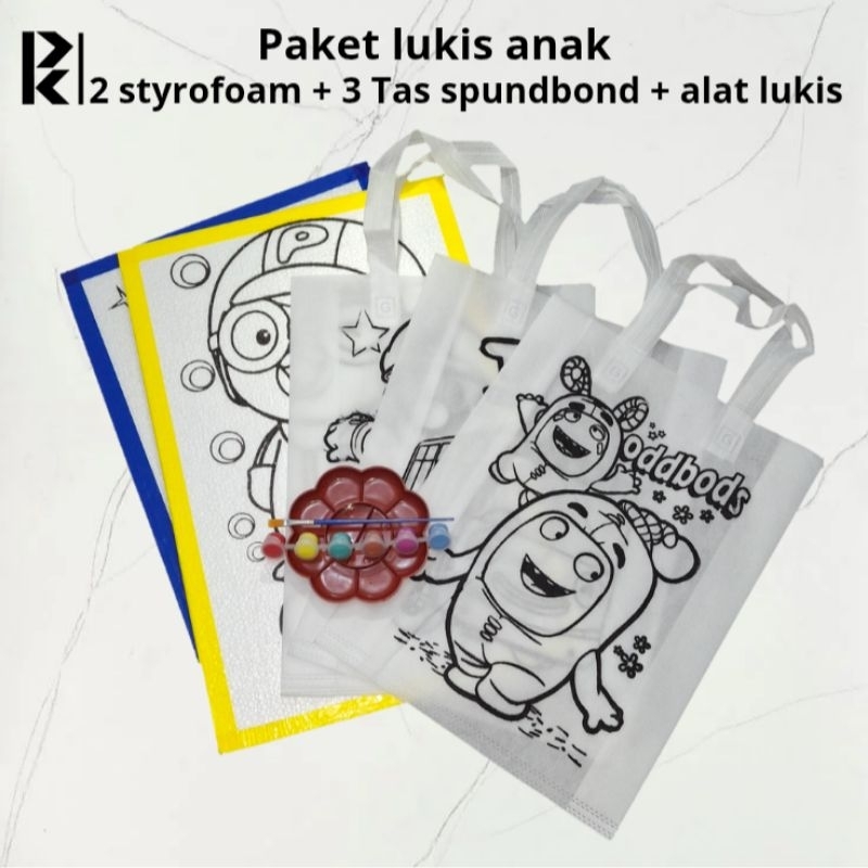 

Paket lukis styrofoam dan tas spundbond (2 styrofoam + 3 tas spundbond free set alat lukis)