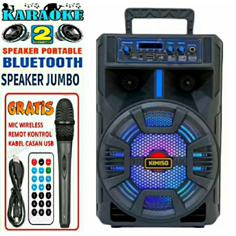 Speaker Portabel 8.8inc bluetooth Km-7801 Speaker Subwoofer aktif Super Basss 8.8inc Subwoofer aktif