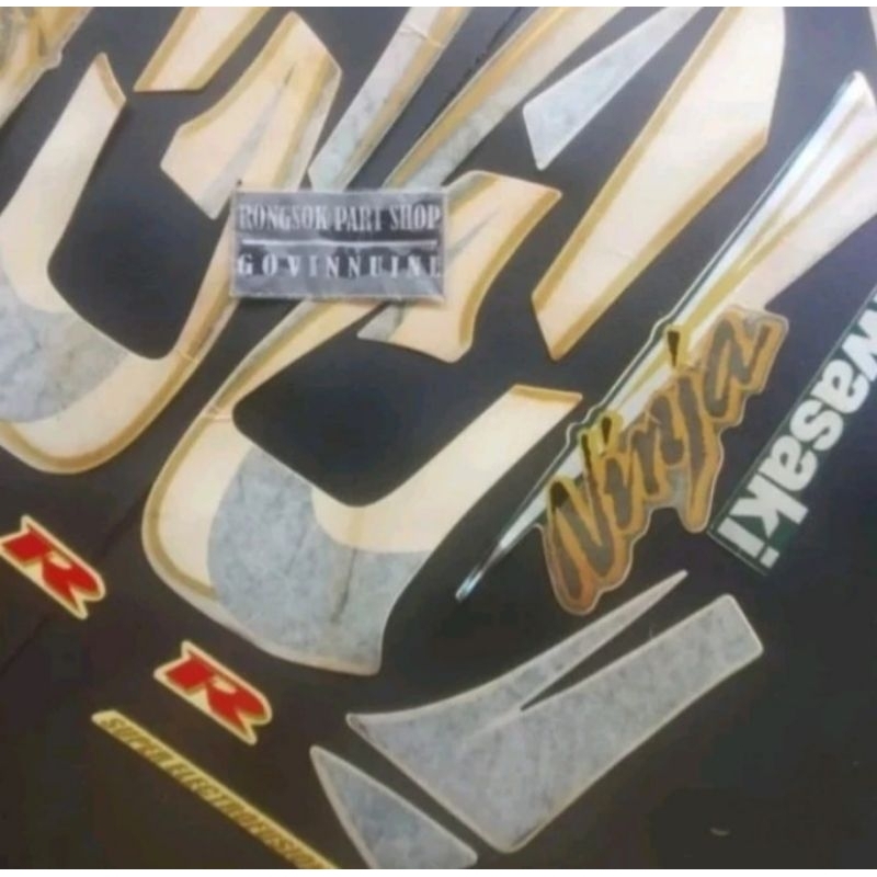 striping stiker sticker lis kawasaki ninja r kiss 2005 2006 hijau ori asli nos
