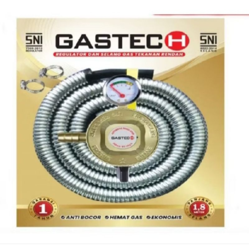 Selang Gas Regulator Gastech/Selang Gas Komplit+Regulator Meter Gastech