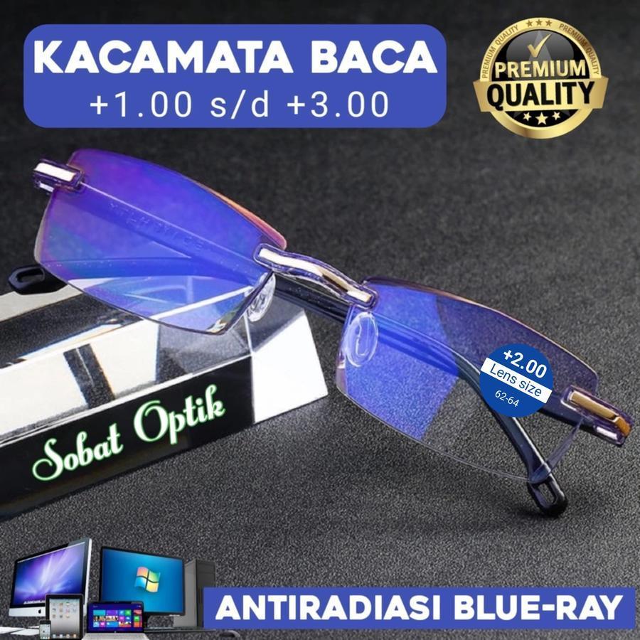 Kaca Mata Baca Plus Auto Fokus Blueray Lipat Unisex Untuk Pria Wanita
