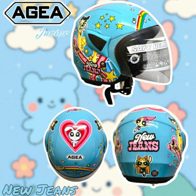 Helm Anak Perempuan Motif Karakter Kartun Lucu AGEA Helm