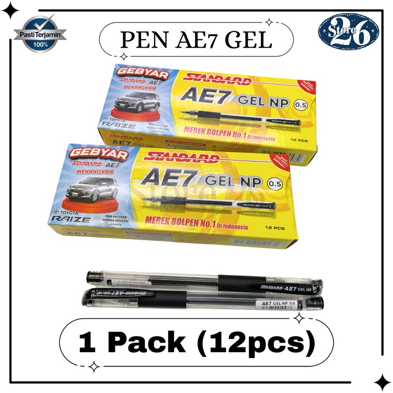 

Pulpen Gel AE7 Standard Hitam 0,5mm