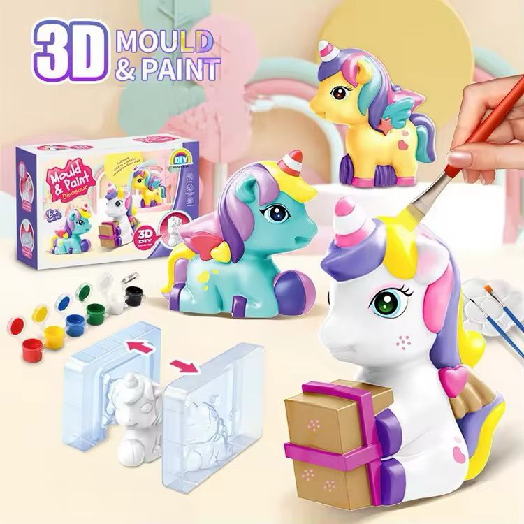 Mainan Edukasi Anak DIY Mould & Paint 3d Cetakan Gypsum Karakter Lucu Belajar Mewarnai