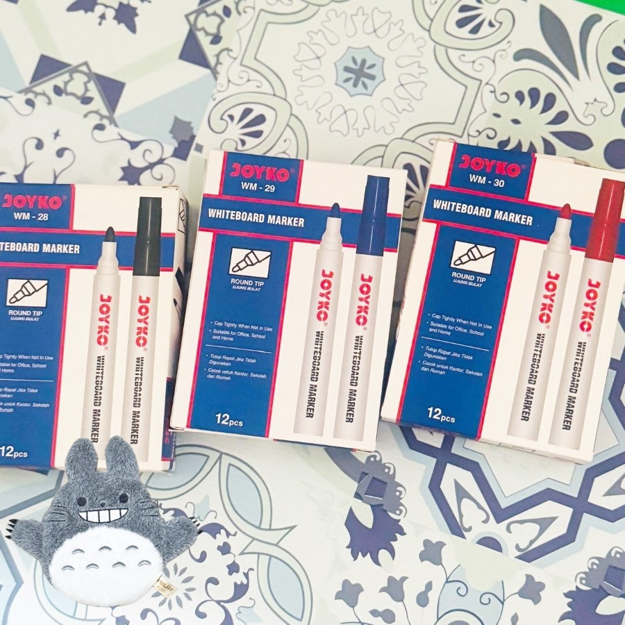 

[BOX/12PCS] JOYKO WHITEBOARD MARKER WM-28 WM-29 WM-30 SPIDOL PAPAN TULIS