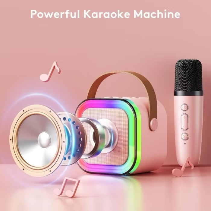 Speaker Bluetooth 2 Mic 1 Mic 1 Set Karaoke Speaker KTV Bagus