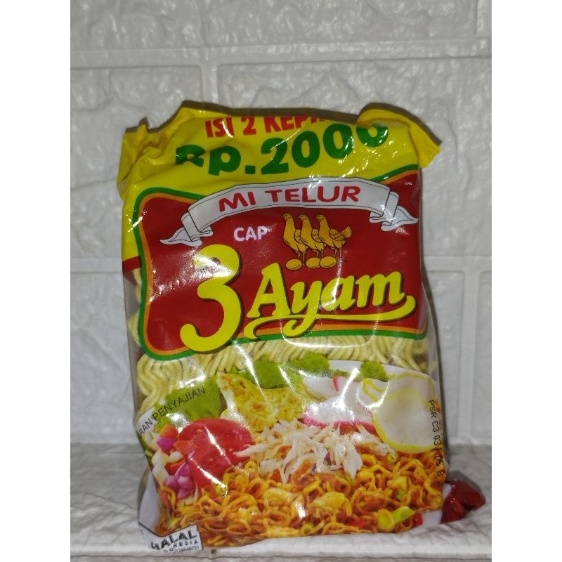 

Mie telur cap 3 ayam isi 2 keping
