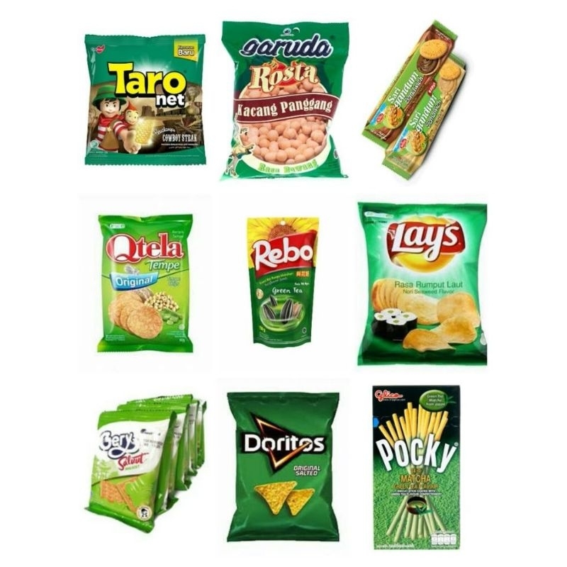

PAKET SNACK HIJAU - Aneka Snack / Jajan Murah Paket Termurah Jajan Paket Campur Mix Banyak Varian