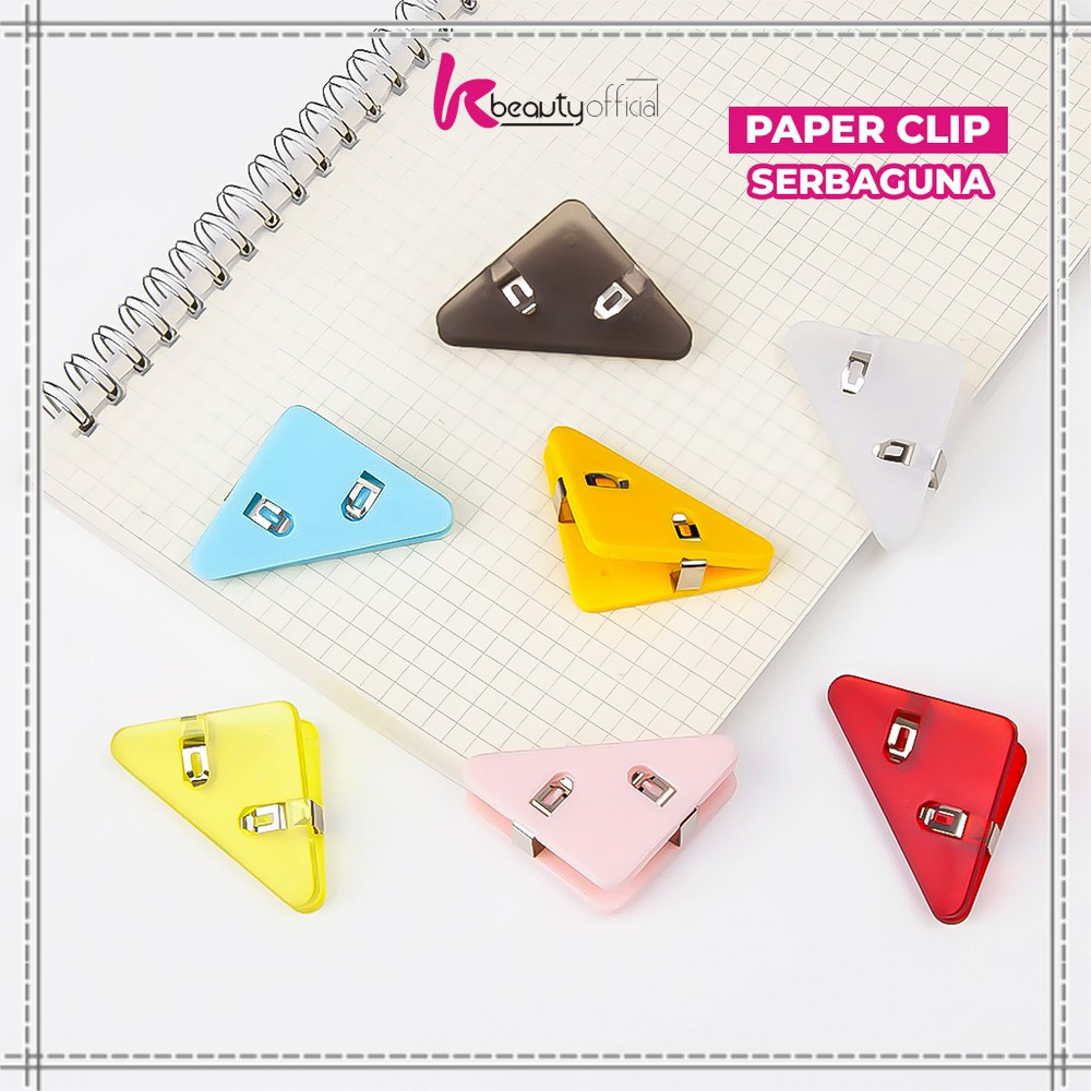 

KB-A119 Paper Clip Segitiga Warna Warni aesthetic Klip Sudut Jepitan Buku Akrilik / Penjepit Kertas Clips Book dan Paper Corner Plastik Serbaguna