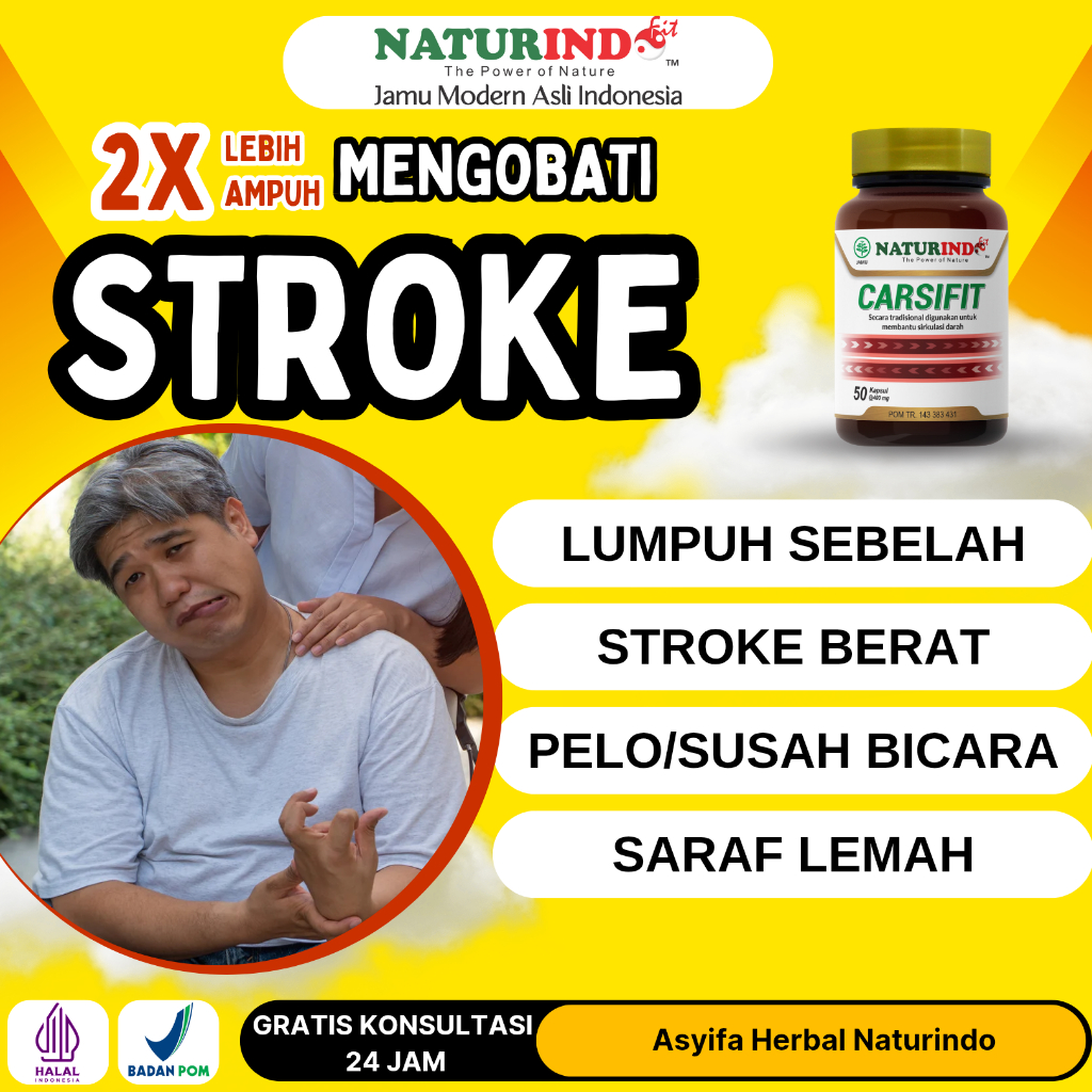 Obat Stroke Berat Struk Ringan Lumpuh Sebelah Kaki Mengecil Herbal Naturindo Carsifit