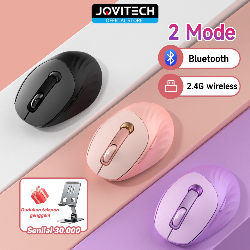 Jovitech MW08 Mouse USB Wireless Bluetooth 2.4G Ergonomic Silent Click Rechargeable Dual-mode Mouse 
