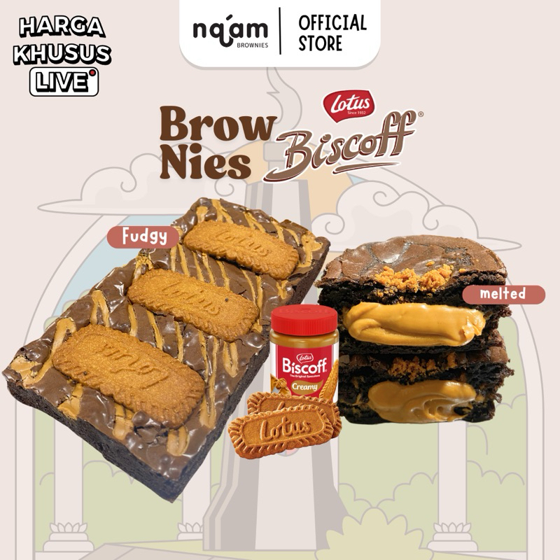 

( LIVE ) ( Buy 2 get Brokrik ) BROWNIES FUDGY & MELTED BISCOF LOTUS BY NA’AM