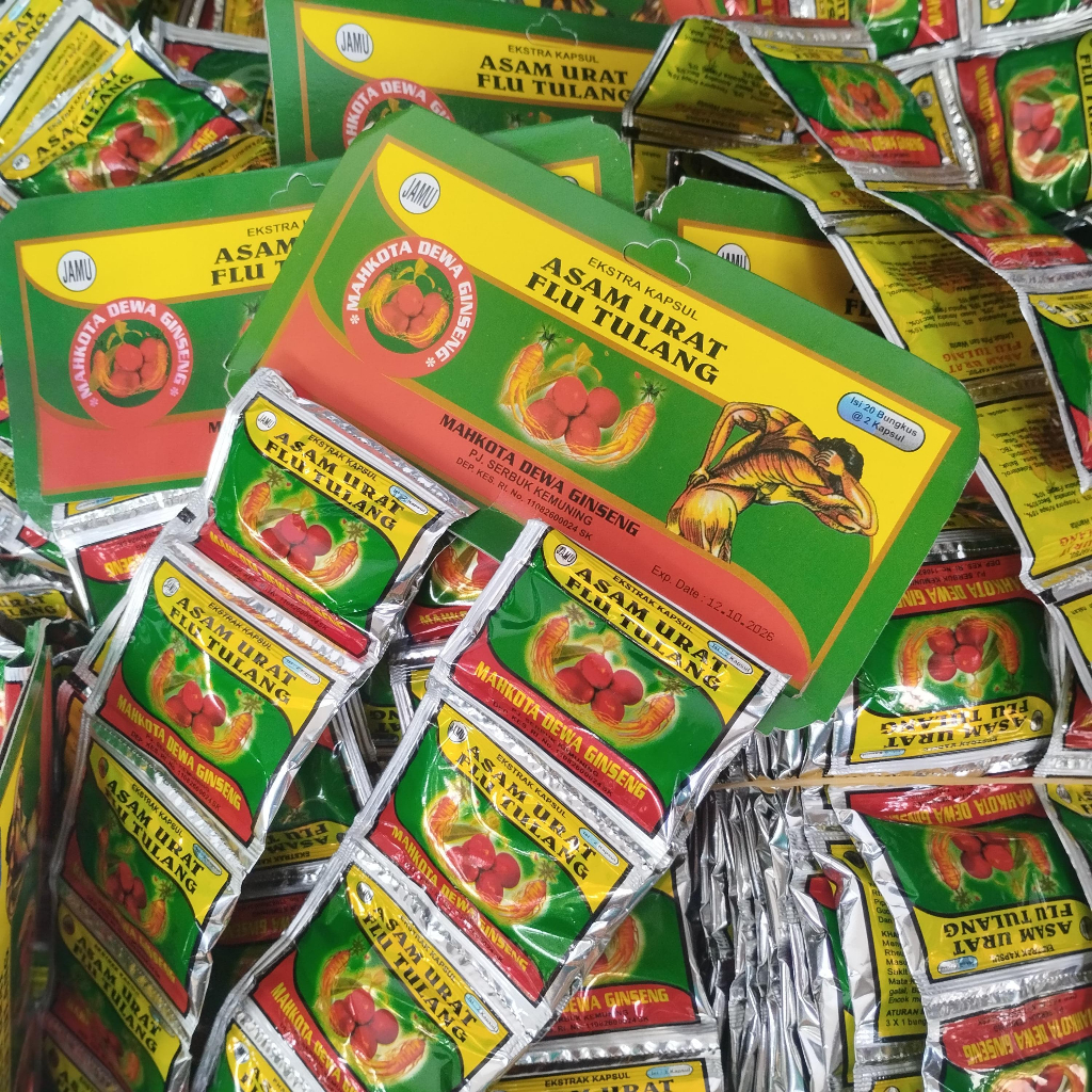 Jamu Asam Urat Dan Flu tulang Mahkota Dewa Kapsul Dan Serbuk