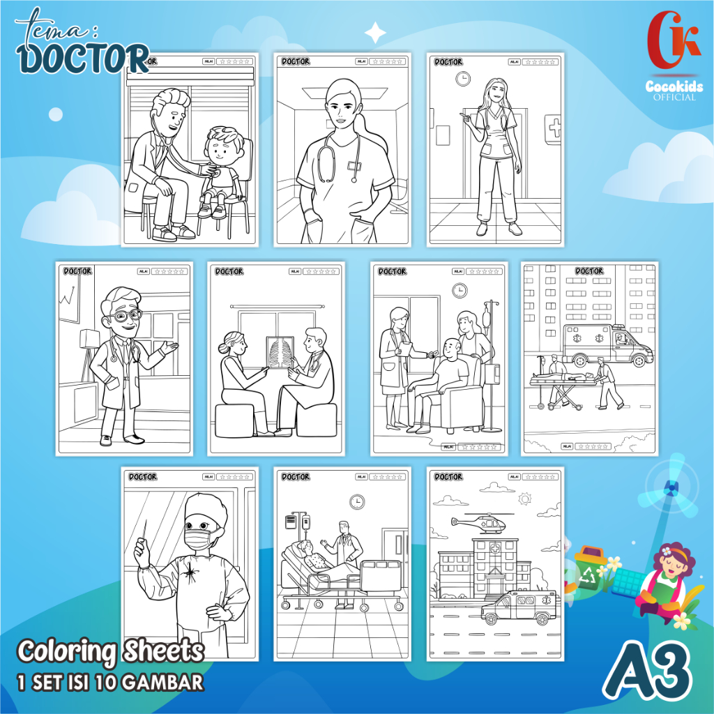 

LEMBAR MEWARNAI ANAK TK UKURAN A3 - COLORING SHEETS - KERTAS MEWARNAI ANAK MURAH SERI 2