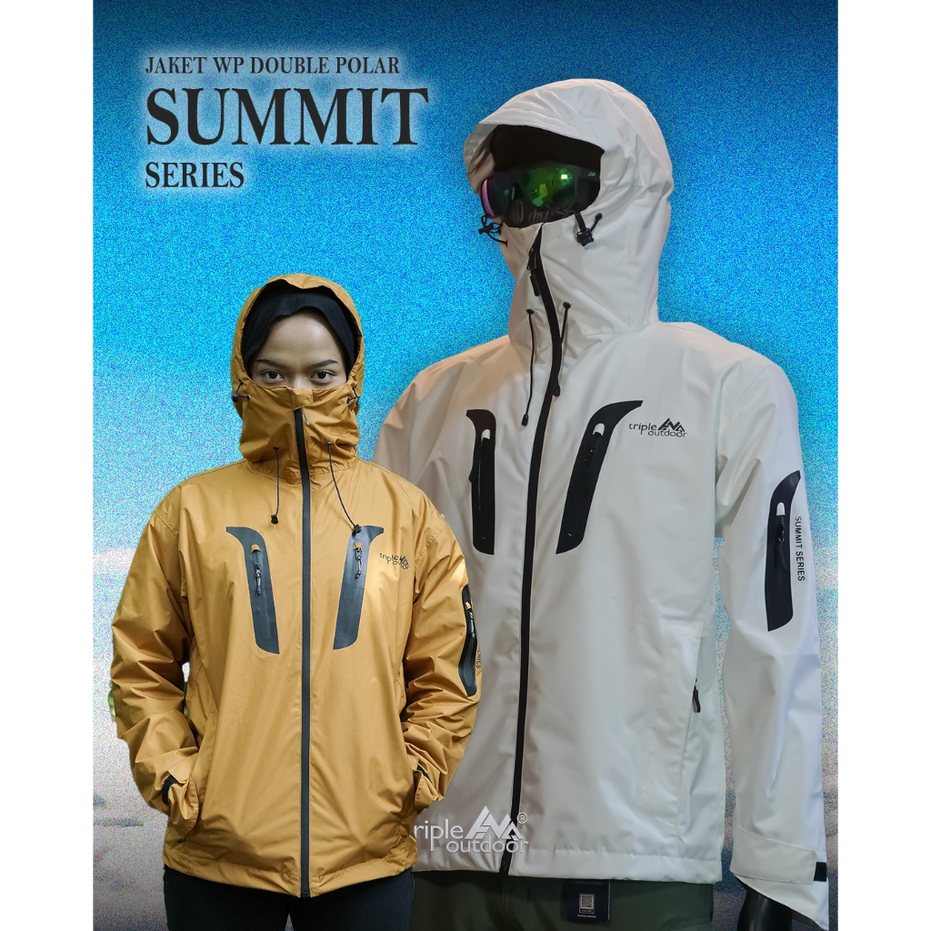 JAKET GORPCORE SUMMIT SERIES - JAKET WATERPROOF DOUBLE POLAR, JAKET WATERPROOF HANGAT PRIA WANITA JA