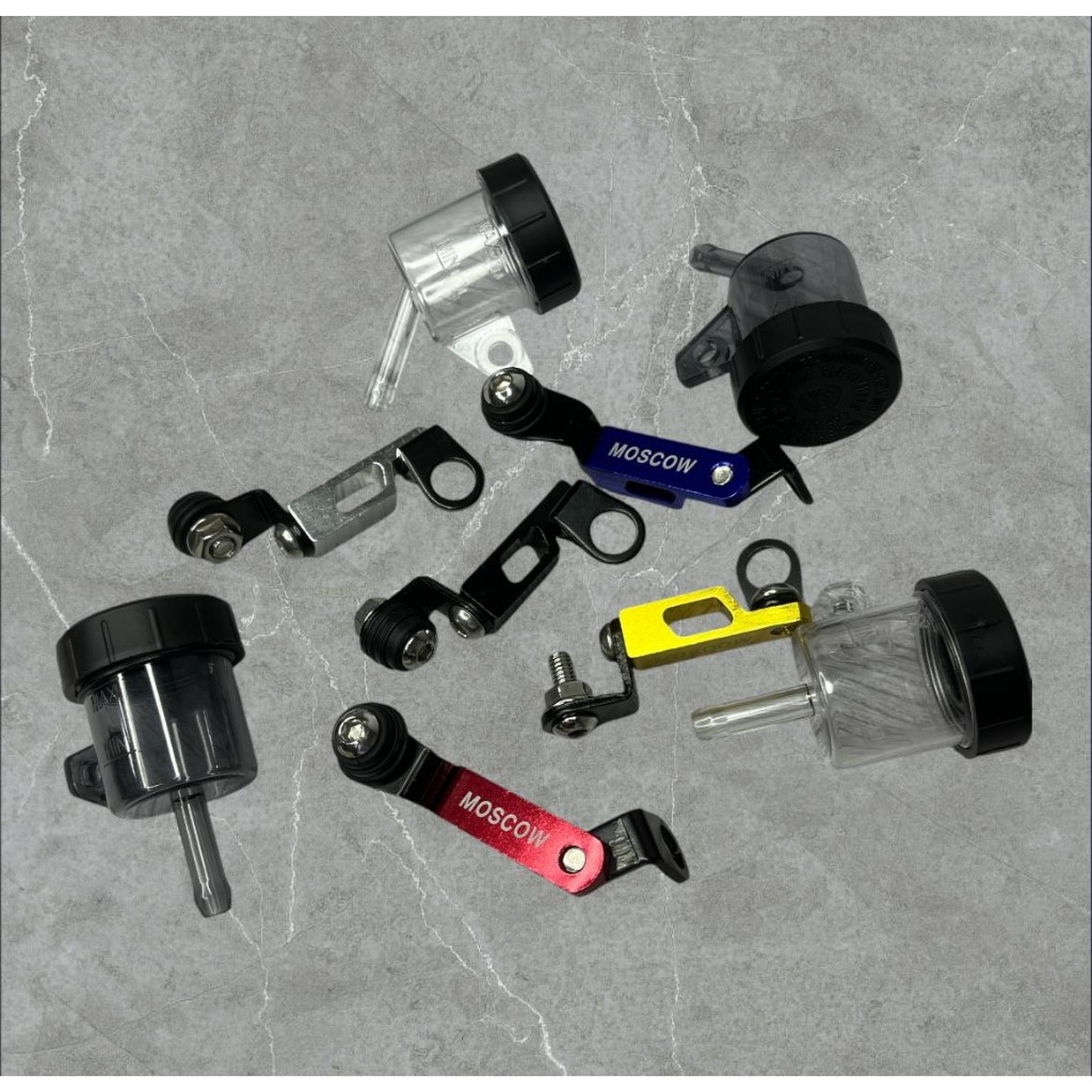 TABUNG MINYAK REM THAI MIKA BOTOL MASTER REM DEPAN BELAKANG TABUNG KECIL BENGKOK DAN LURUS SMOKE CLE