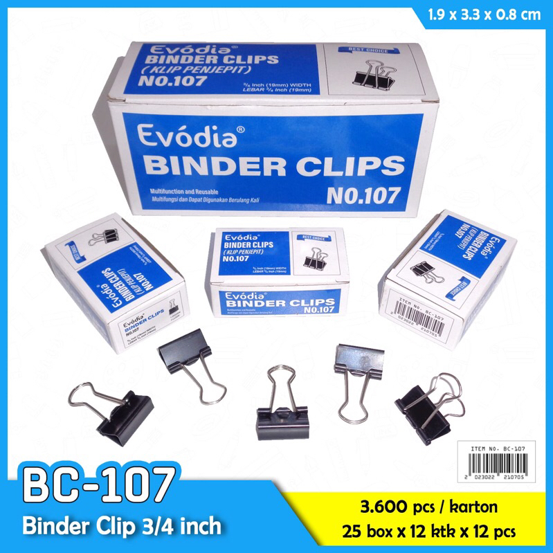 

GROSIR 1gross Binder Clip 107(19mm) Clip kertas
