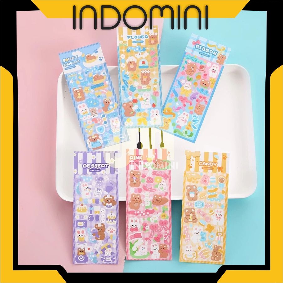 

INDOMINI STICKER WATERPROOF KARTUN BEAR RABBIT HOLOGRAM STIKER MOTIF KARTUN BERUANG DAN KELINCI KOREA LUCU ANTI AIR DEKORASI HANDBOOK SCRAPBOOK DIY STICKER BOTOL MINUM TUMBLR VIRAL LUCU MURAH CANTIK S092