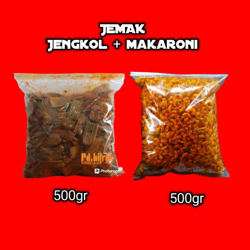 

BUNDLING JEMAK -SEBLAK JENGKOL 500GR+MAKARONI CIKRUH 500GR PEDAS DAUN JERUK