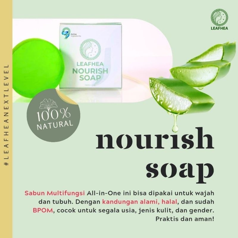 Sabun Wajah Glowing Leafhea Nourish Soap 20 Gram Aman Bumil Busui BPOM Halal – Mitra Resmi