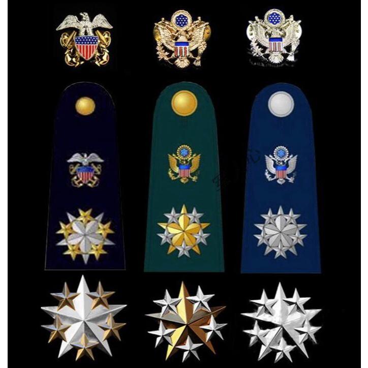 Metal badge US 6-star admiral navy army air force epaulette hat