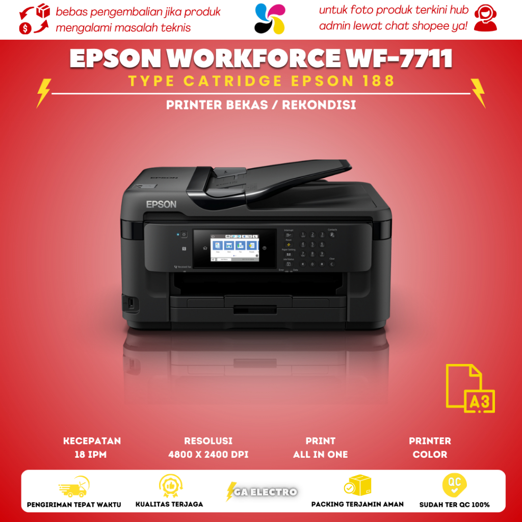 printer epson wf 7711 a3 scan copy dan print