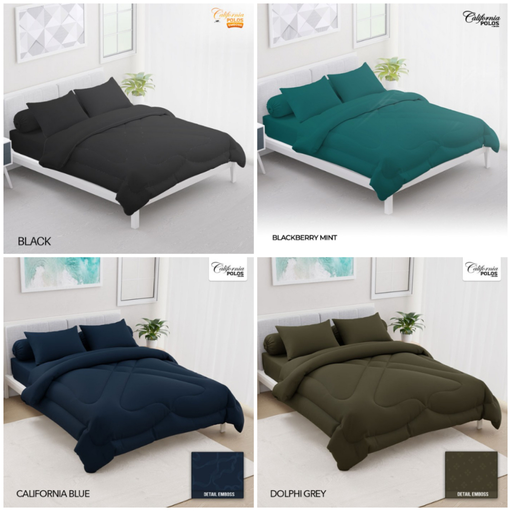 Bedcover California 180 x 200 King Size ( 6 Kaki ) Polos