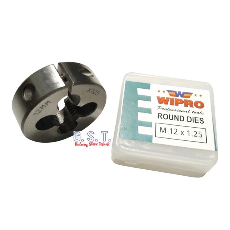 Round dies senai senay M12 x M1.25 WIPRO mata senai drat luar M12 x M1.25 untuk drat mur baut 17