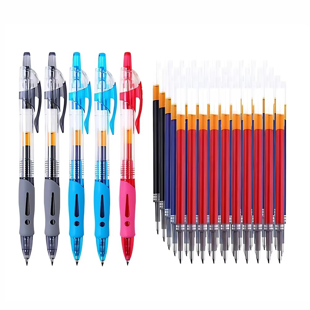 

Set Pen Gel Ink yang dapat Ditarik, Pen 5pcs + penuh 50pcs, 0,5 mm ST Tips Fine Point Pen, Penulisan kantor sekolah
