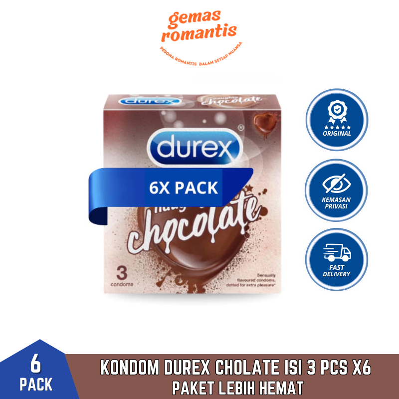 Paket X6 Kondom Durex Naughty Coklat isi 3 pcs Condom Kecil Small