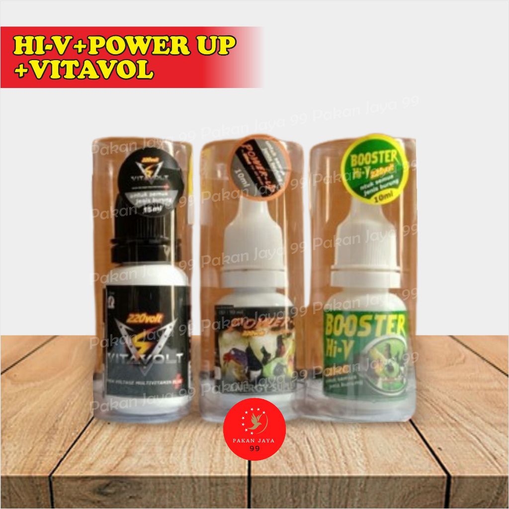 READY 1 PAKET (VITAVOLT + POWER UP + BOOSTER HI-V) VITAMIN BURUNG PLECI SOGON KONIN DARI 220 VOLT