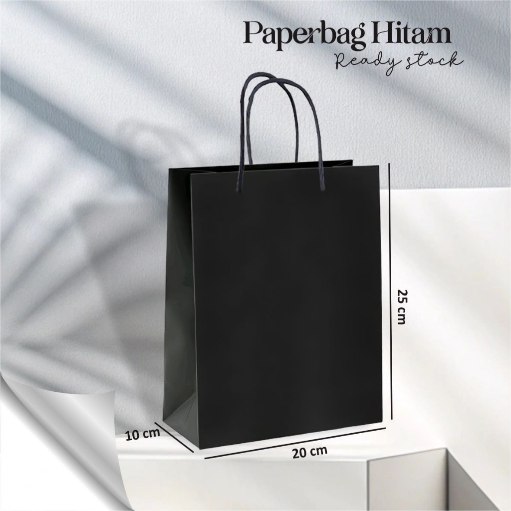 

(60pcs) PAPER BAG HITAM 4 UKURAN POLOS READY STOK - PAKET TAS SOUVENIR PERNIKAHAN & HAJATAN
