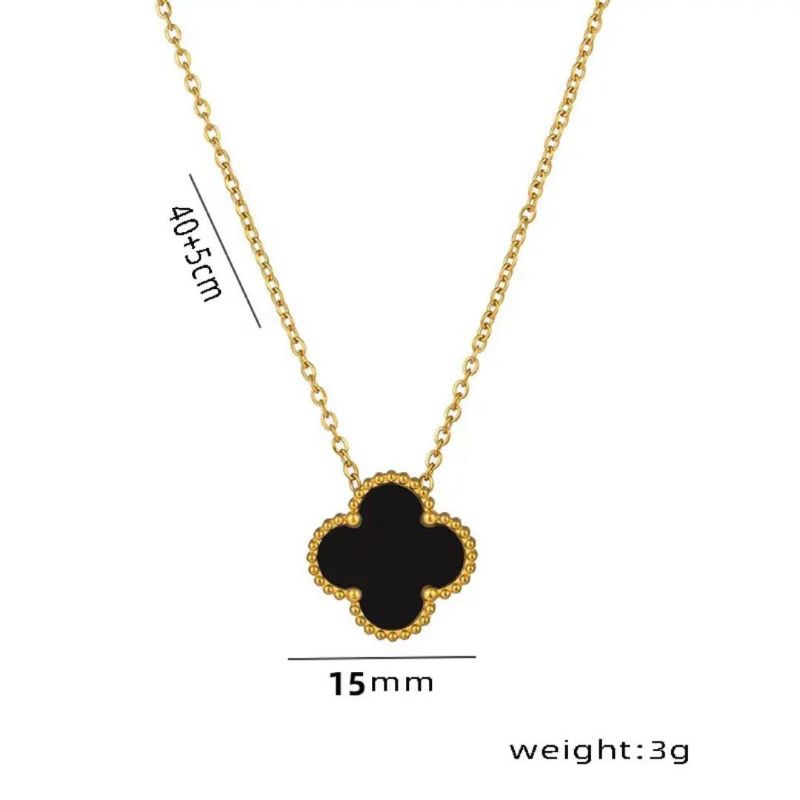 kalung CL rantai Nori fashion wanita titanium murni lapis emas 18KGP