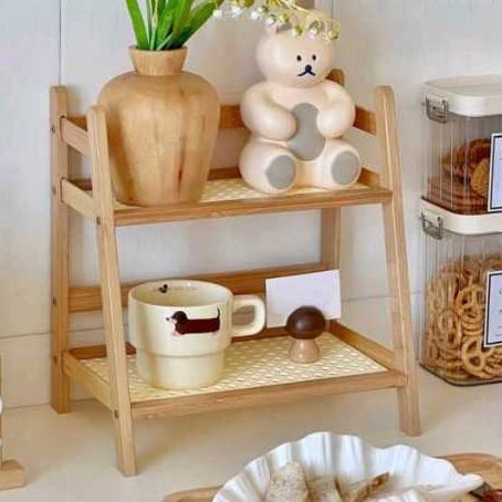 Rak/ Rak Kayu Serbaguna/Meja Rak/ Meja Aesthetic Rak Meja Kantor Rak Meja Belajar Rak Buku/Rak Dapur