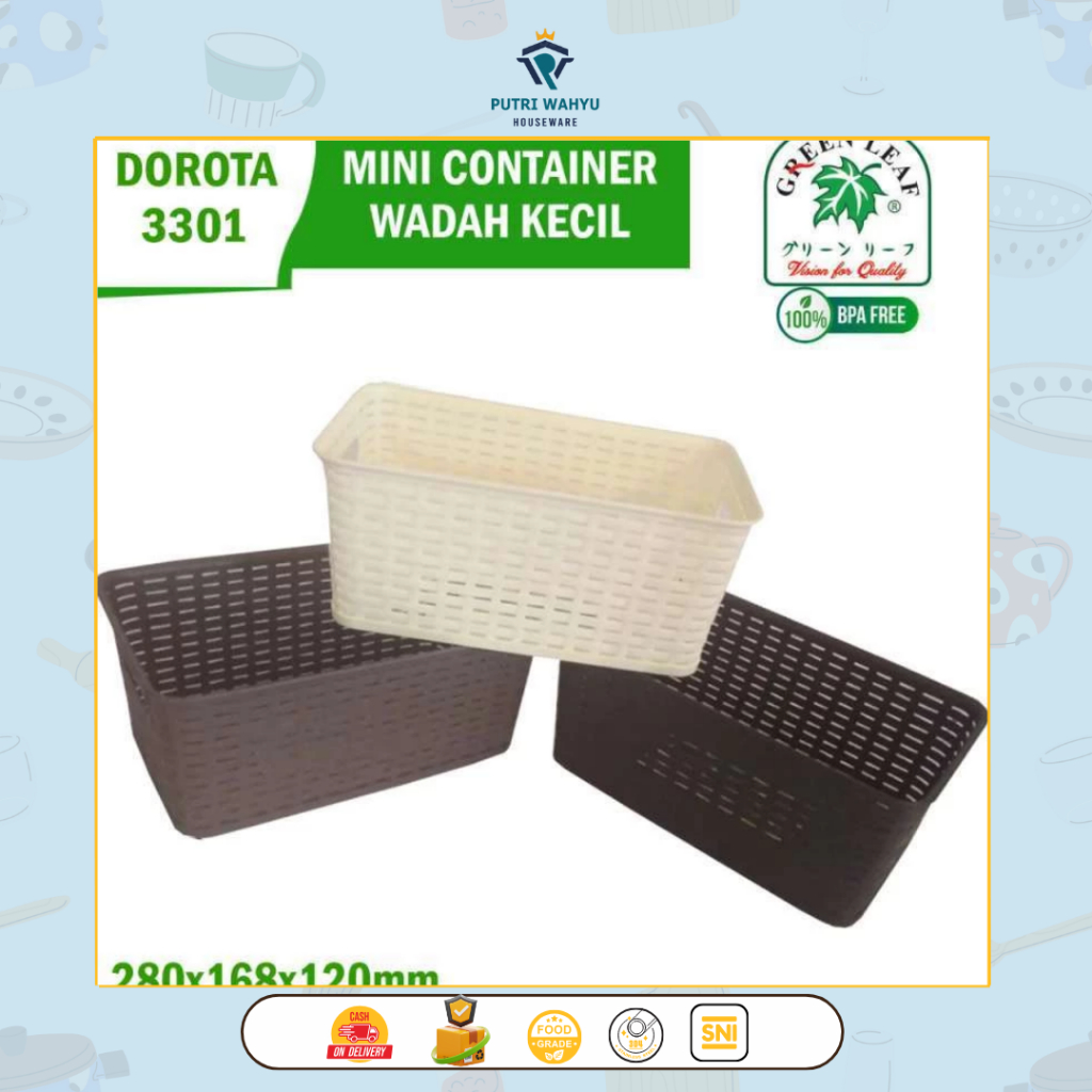 3301 keranjang dorota  Green Leaf Keranjang / Container Mini Dorota (3301)