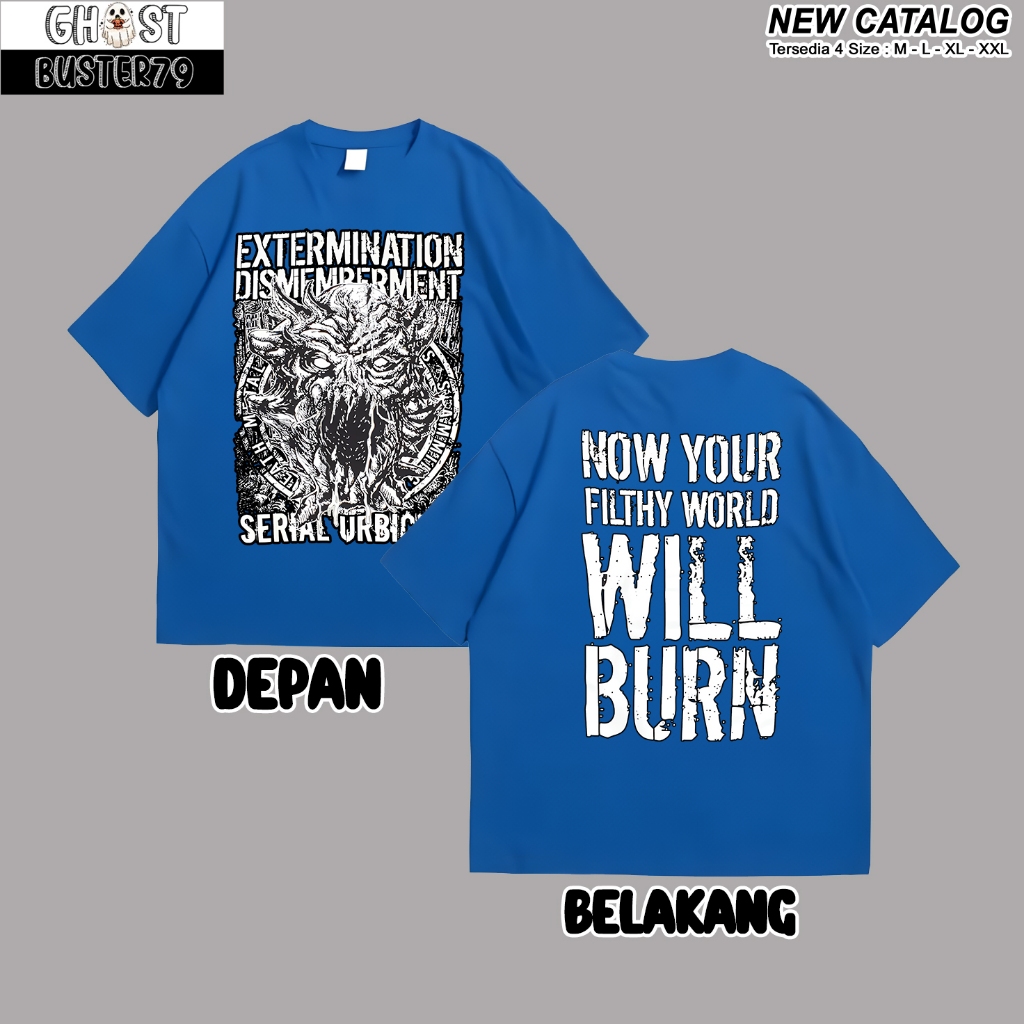 KAOS SERIAL URBICIDE - EXTERMINATION DISMEMBERMENT KAOS DISTRO PRIA BAJU KAOS DISTRO COWOK BAJU BAND