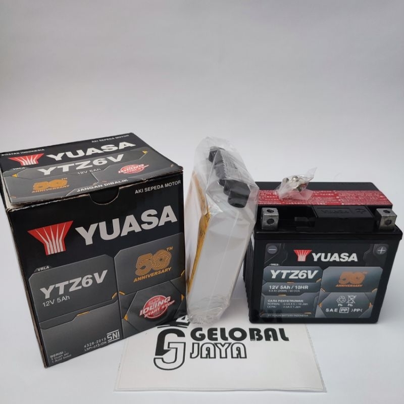 Aki motor kering gtz6v yuasa ytz6v