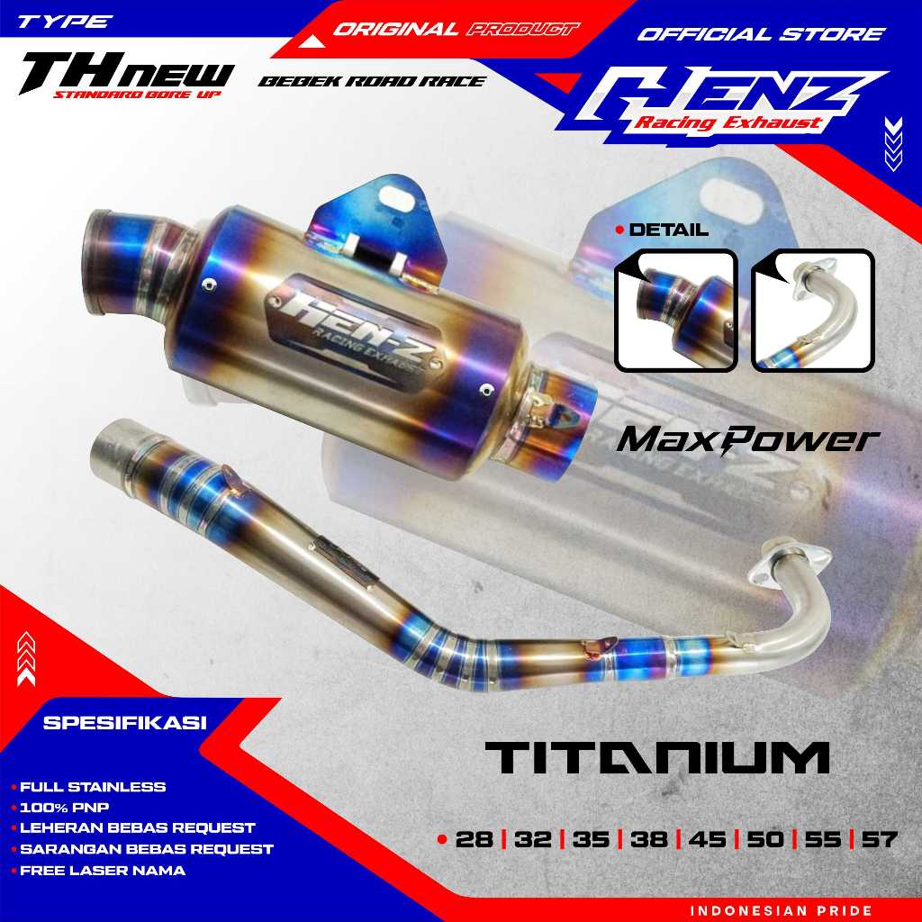 Knalpot Titanium Henz Racing Exhaust