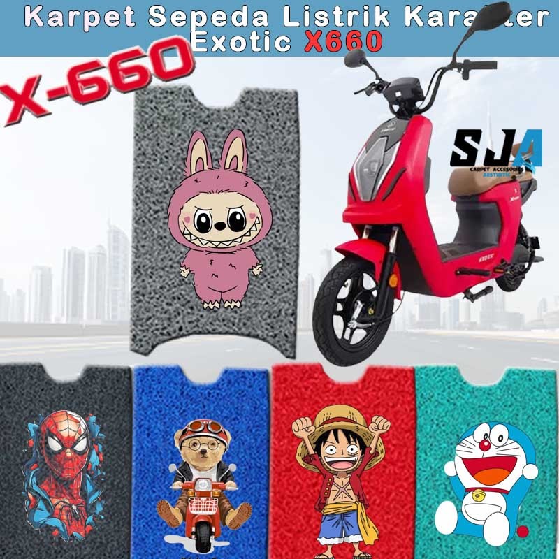 Premium Karpet Sepeda Listrik Exotic X660 / X650 Motif Karakter Bahan Tebal Pvc