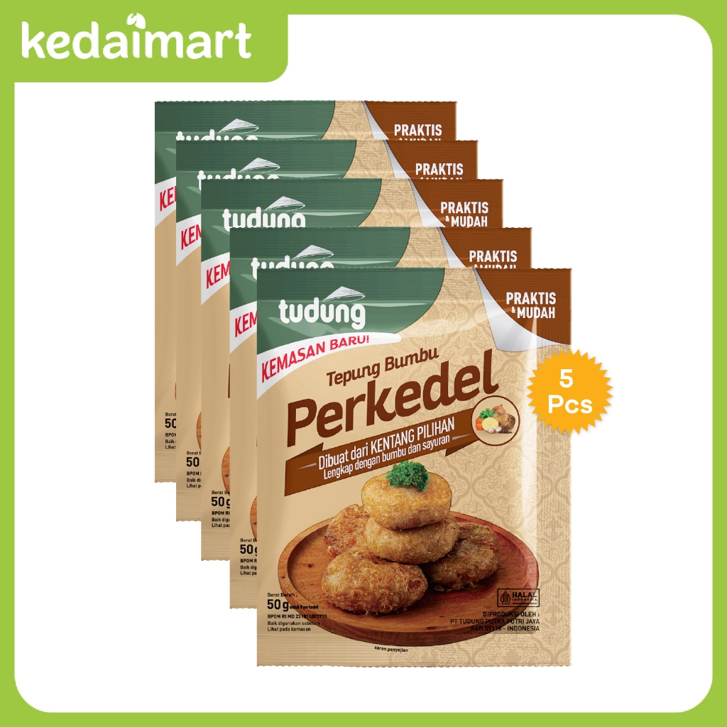 

KM Paket Bundling Tudung Tepung Bumbu Perkedel 50 Gram Isi 5